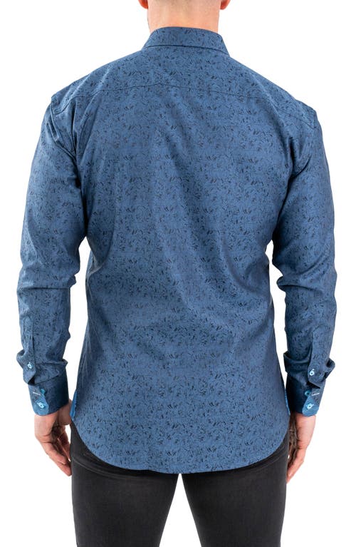 Maceoo Einstein Jacqfoxtrot Navy Button-up Shirt In Blue