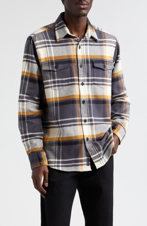 Noah Heavyweight Plaid Flannel Button-up Shirt In Natural/brown/black
