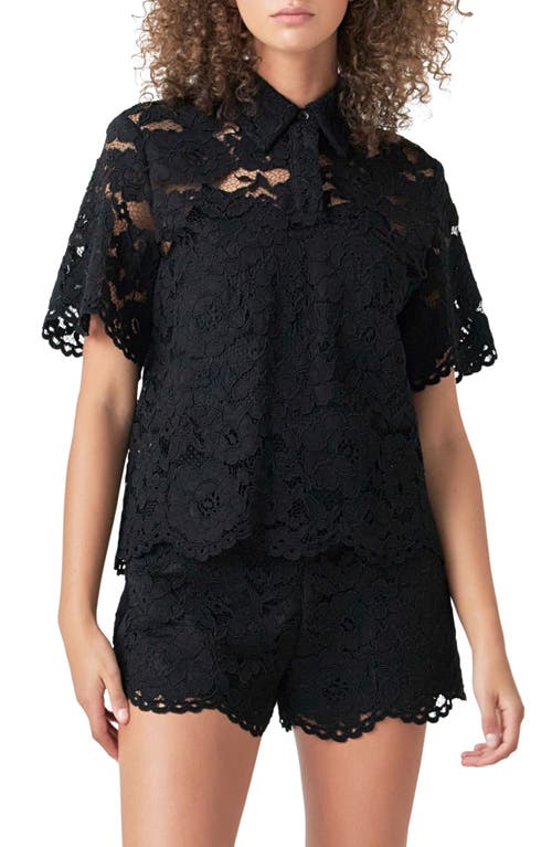Lace Shirt in Black