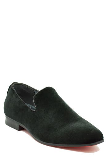 La Milano Alex Velvet Loafer In Black