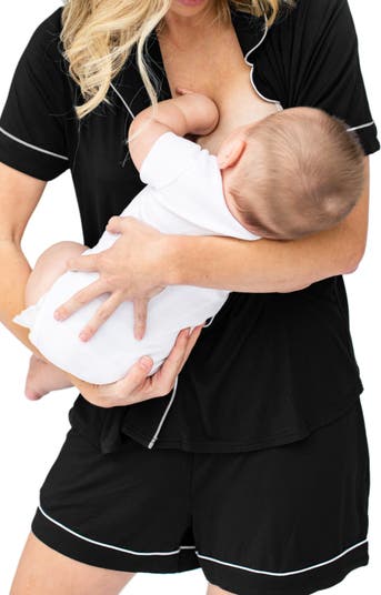 Clea Classic Short Sleeve Maternity/Nursing/Postpartum Pajamas