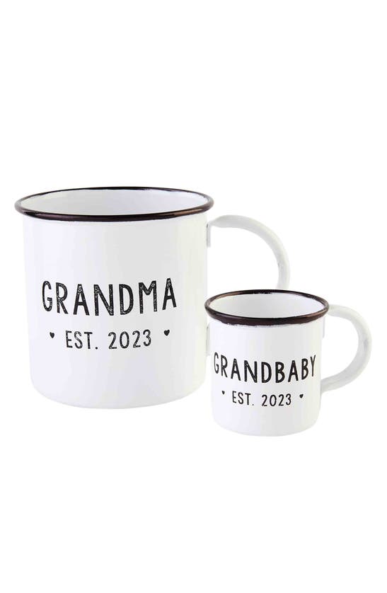 Mud Pie Grandma Enamel Mug Gift Set In White