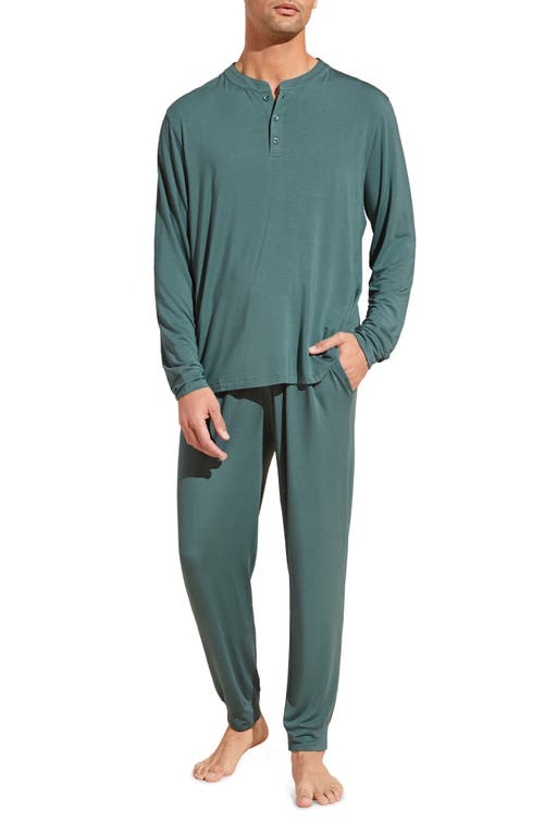 Shop Eberjey Henry Jersey Pajamas In Agave