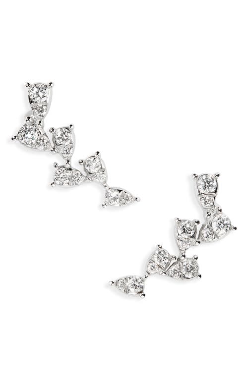 Bony Levy Getty Diamond Leaf Ear Crawlers in 18K White Gold at Nordstrom