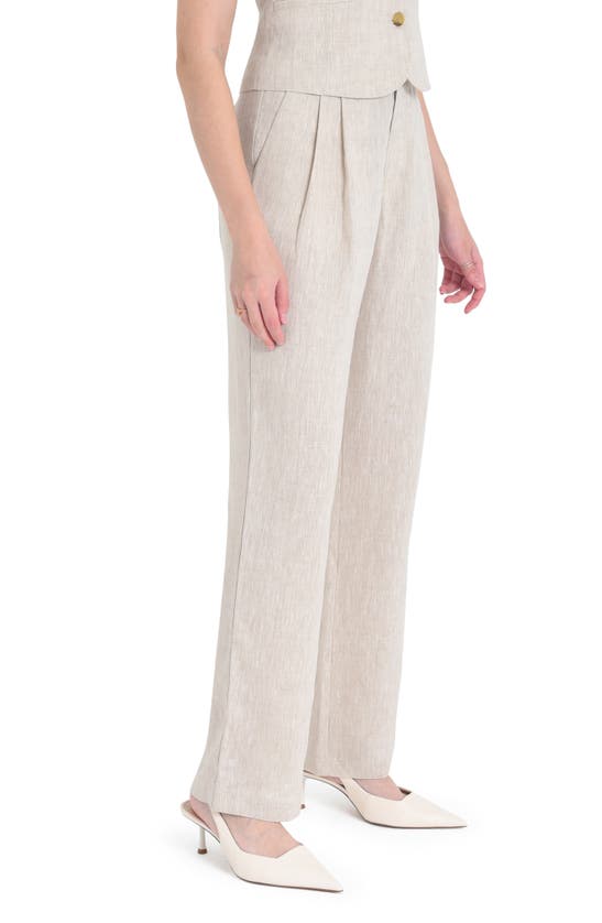 Shop Wayf Gabriella Pleated Linen Pants In Natural