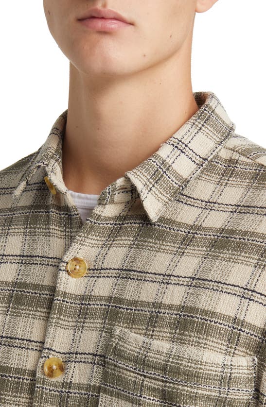 Shop Forét Foret Buzz Plaid Button-up Shirt In Army Check