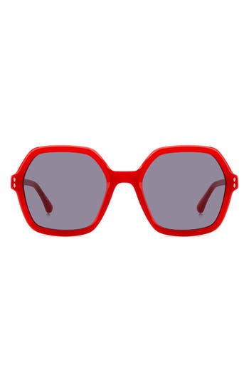 Shop Isabel Marant 55mm Gradient Square Sunglasses In Red/violet
