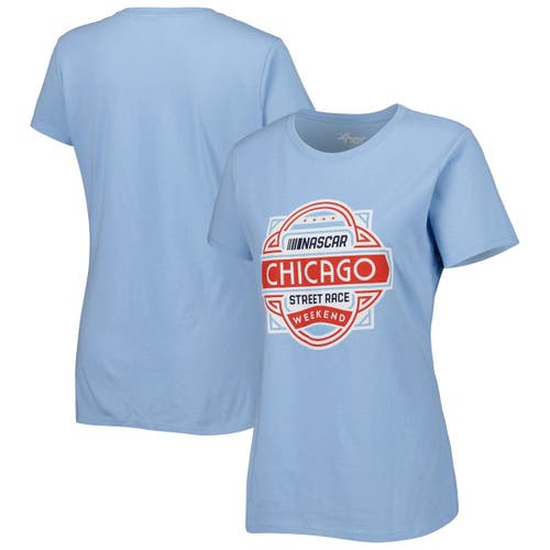 Women's G-III 4Her by Carl Banks Light Blue Chicago Street Race Endzone T-Shirt