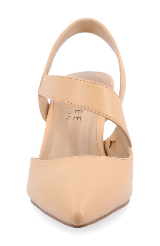 Journee Collection Scarlett Pointed Toe Pump In Natural