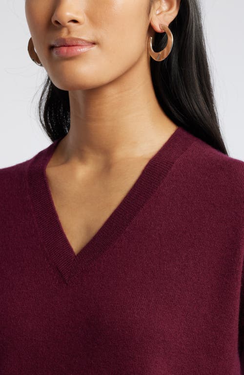 Shop Nordstrom V-neck Cashmere Sweater In Burgundy