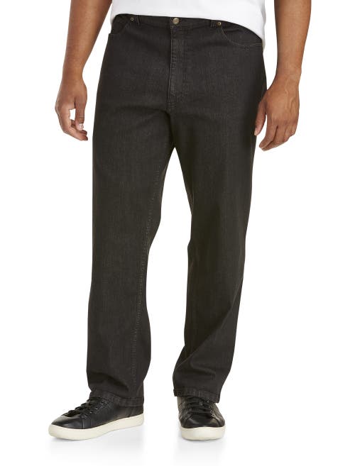 Harbor Bay Relaxed Fit Stretch Jeans In Black Denim