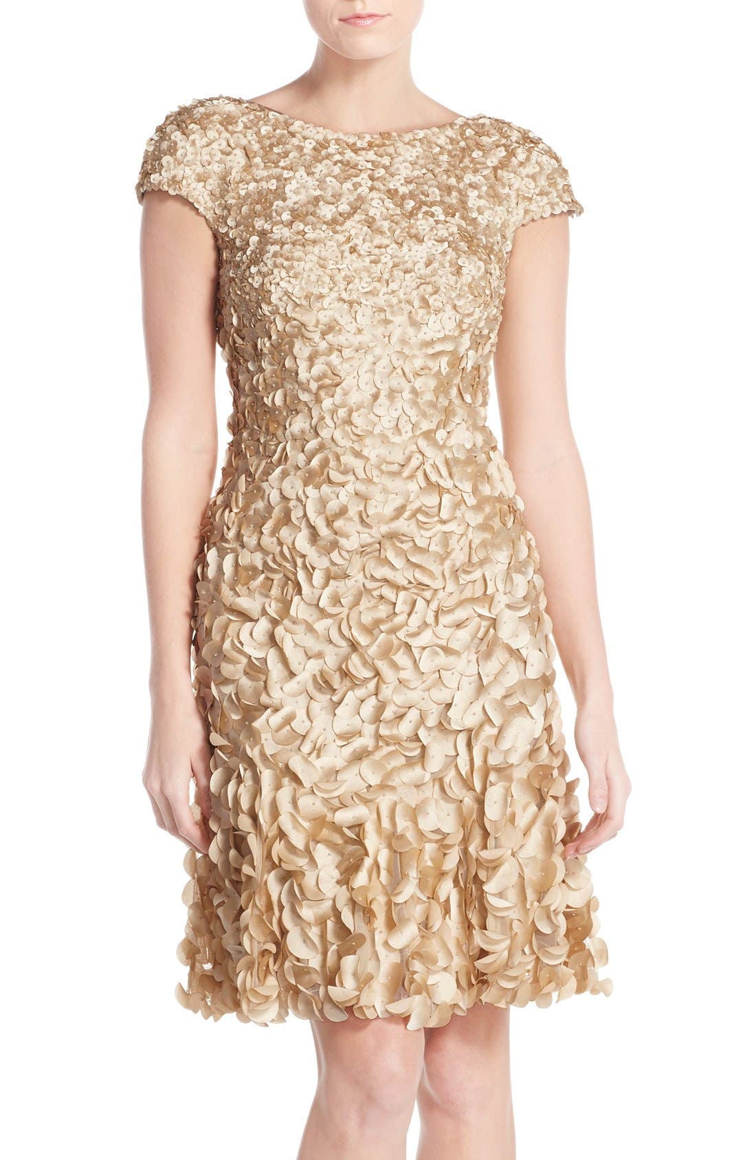 Theia Petal Appliqué Fit & Flare Dress Nordstrom