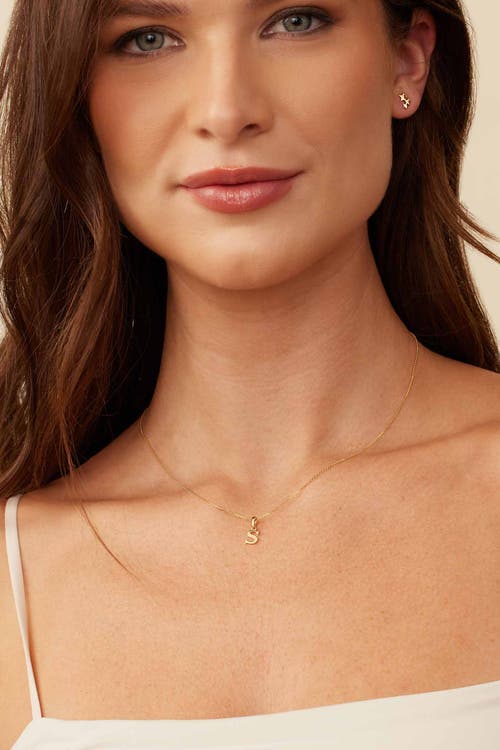 Oradina 14k Gold My Letter Initial Pendant Necklace In Letter Z