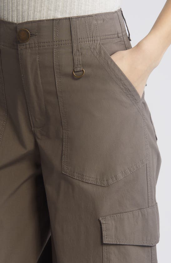 Shop Wit & Wisdom 'ab'solution High Waist Cotton Blend Cargo Pants In Dusty Olive