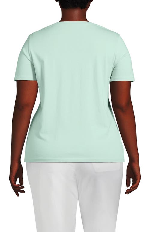 Shop Lands' End Plus Size Relaxed Supima Cotton Crew Neck T-shirt In Mint Cream