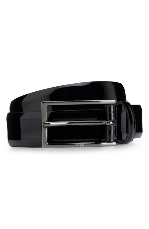 BOSS Carmello Patent Leather Belt in Black at Nordstrom, Size 34