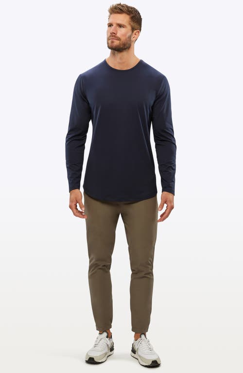 Shop Cuts Ao Curved Hem Long Sleeve T-shirt In Pacific Blue