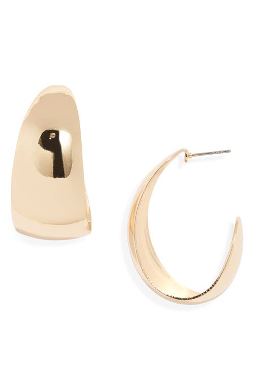 Open Edit Tapered Hoop Earrings In Gold