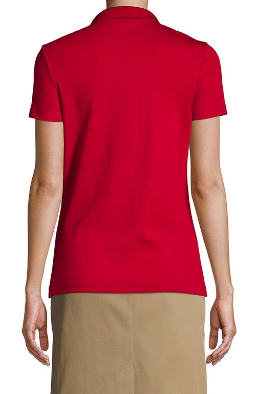 Lands' End School Uniform Short Sleeve Feminine Fit Interlock Polo Shirt In Red