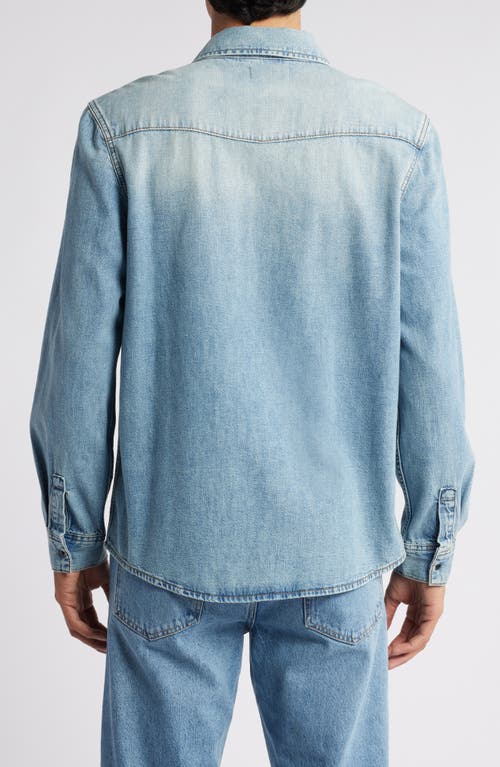 Shop Frame Western Denim Snap-up Shirt In Fantasy