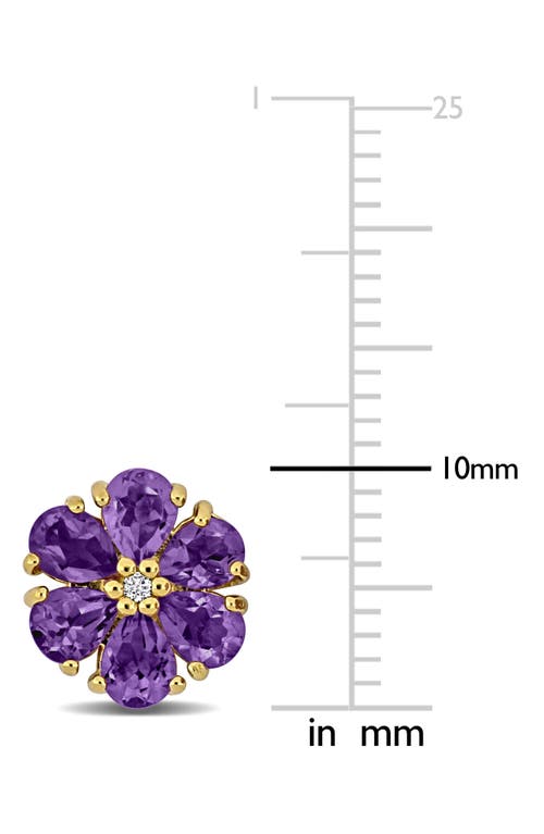Delmar Semiprecious Stone & White Topaz Floral Stud Earrings In Purple