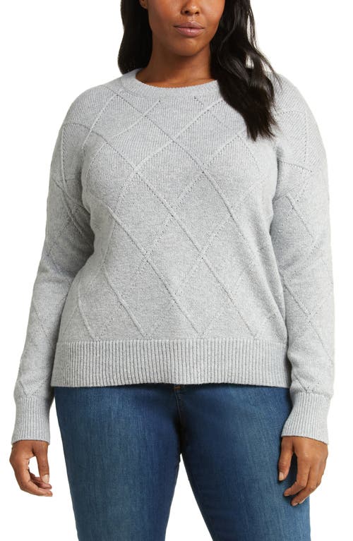 caslon(r) Diamond Pattern Sweater in Grey Heather