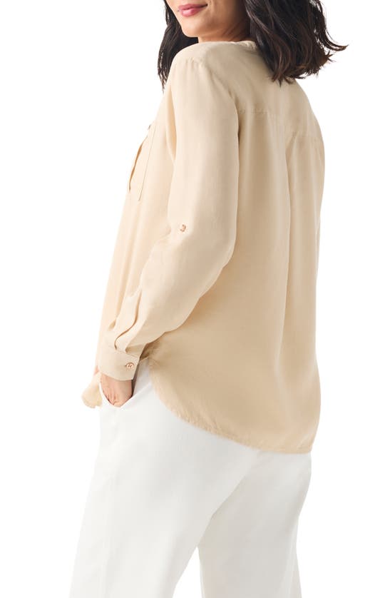 Nic + Zoe Drapey Utility Button-up Shirt In Sandshell