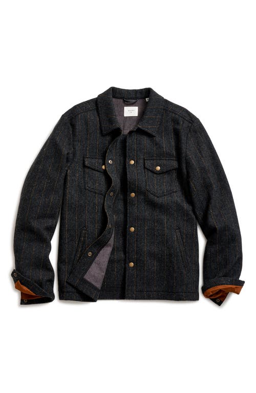 Shop Billy Reid Woodsman Wool Herringbone Shirt Jacket In Charcoal Multi