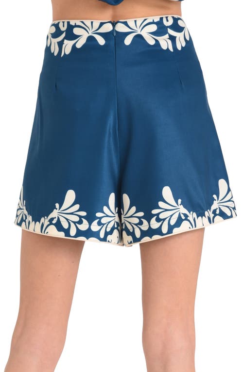 Shop Ciebon Marshelle Print Shorts In Blue Multi