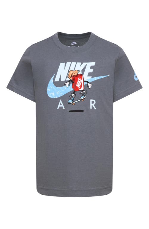 Shop Nike Kids' Boxy Air Graphic T-shirt In Smoke Grey