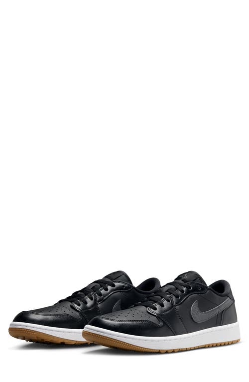 Shop Jordan Air  1 Low Waterproof Golf Shoe In Black/anthracite/brown