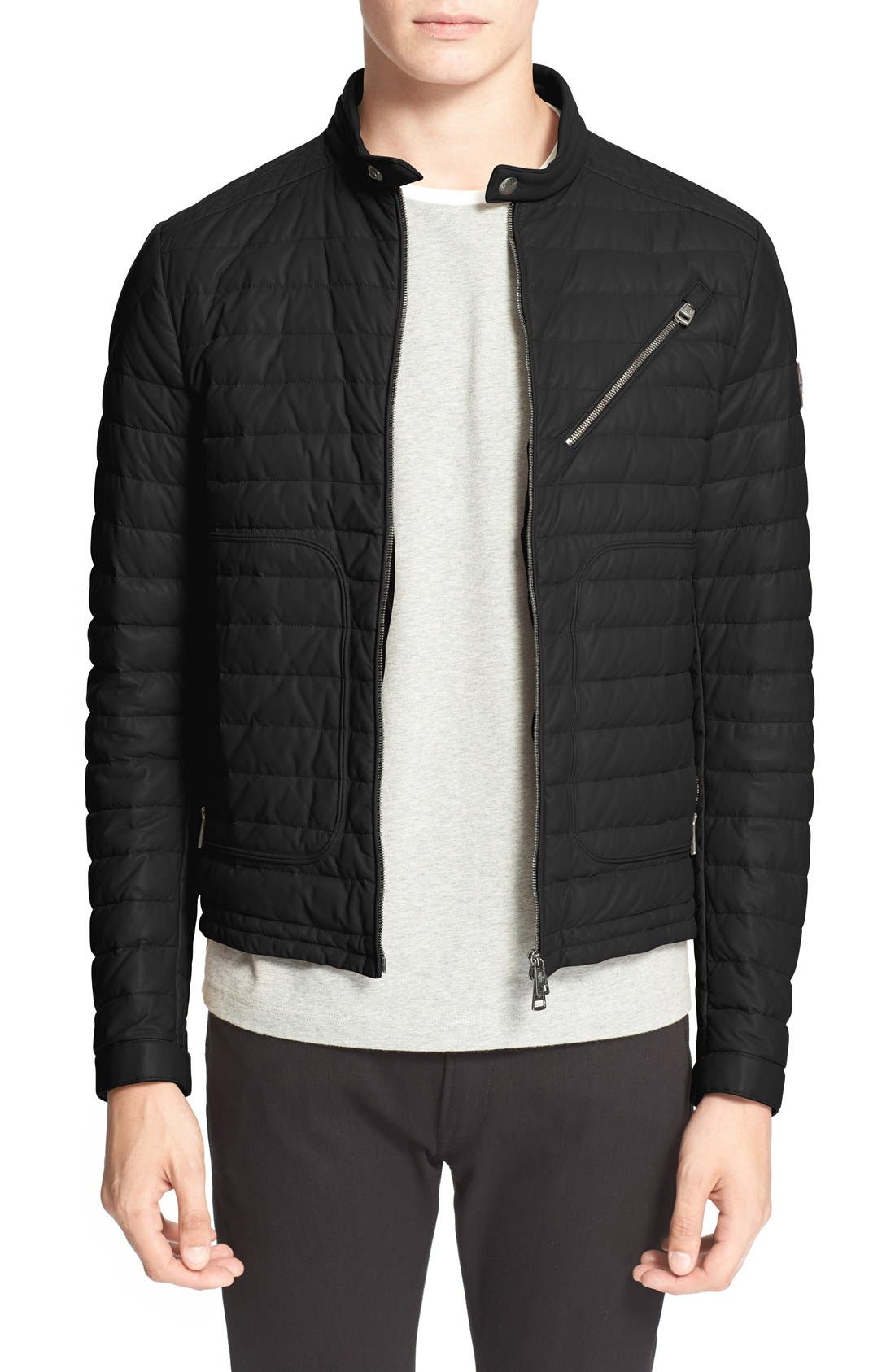 moncler leather down jacket