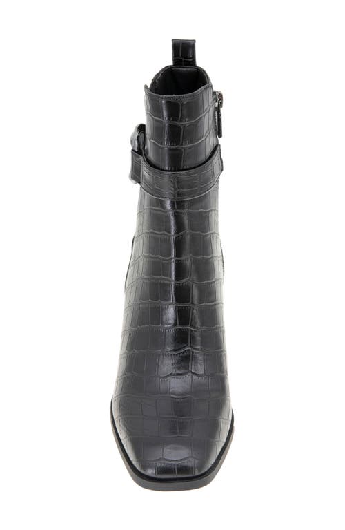 Reaction Kenneth Cole Emerson Block Heel Bootie In Black Croco