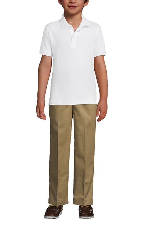 Shop Lands' End School Uniform Kids Short Sleeve Tailored Fit Interlock Polo Shirt In White