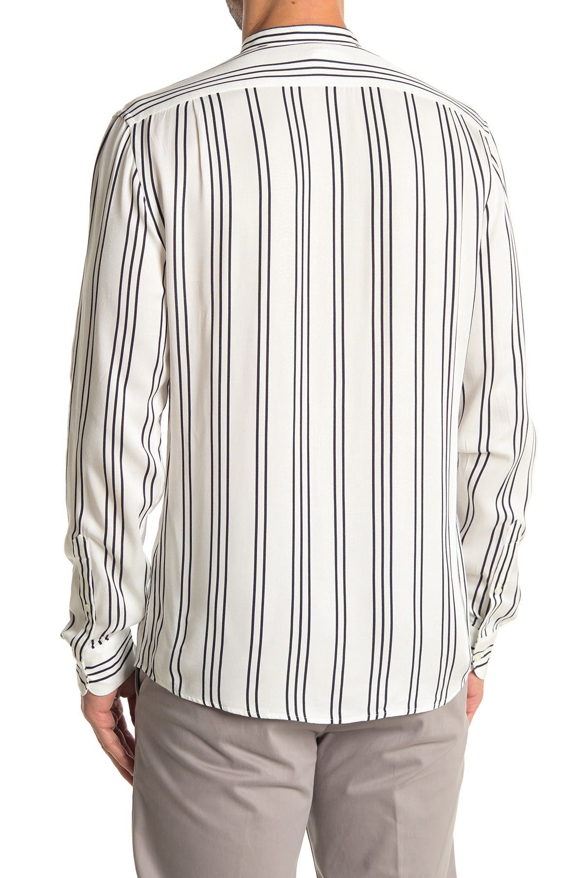 band collar slim fit shirt