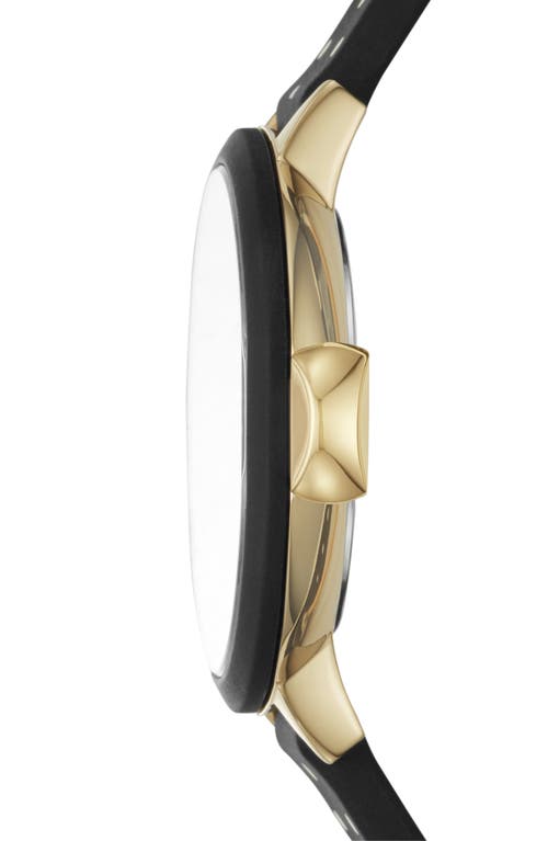 Kate Spade Park Row Silicone Strap Watch, 34mm In Black/gold