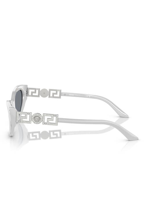 Shop Versace 56mm Cat Eye Sunglasses In Perla Grey