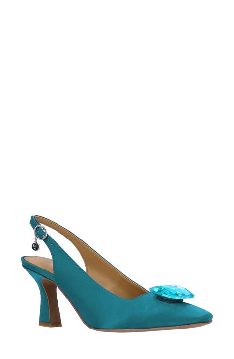 Blue and green pumps best sale