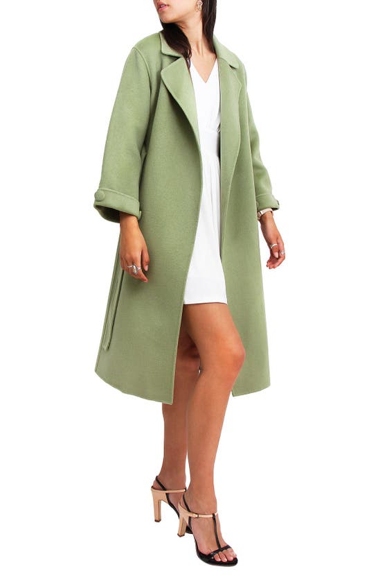 Belle & Bloom Stay Wild Wool Coat In Green
