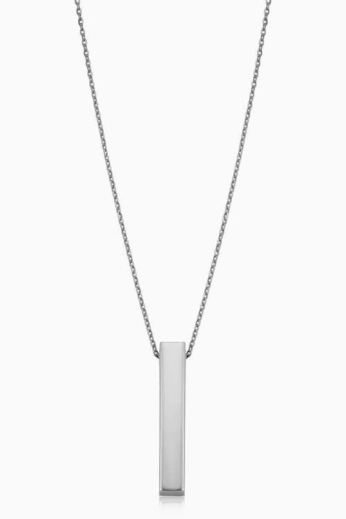 Oradina 10k Gold Brooklyn Bar Pendant Necklace In White Gold