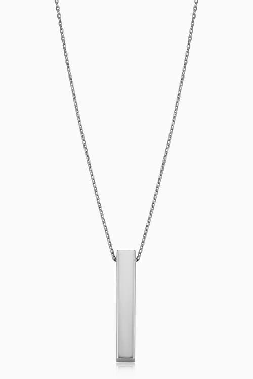 Shop Oradina 10k Gold Brooklyn Bar Pendant Necklace In White Gold