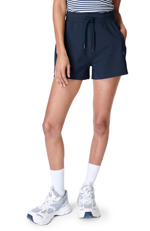 Sweaty Betty Explorer Tie Waist Shorts In Navy Blue