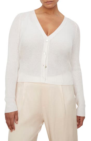 Shop Vince Raglan Sleeve Cashmere Cardigan In Off White
