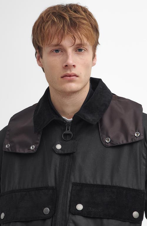 Shop Barbour Re-engineered Spey Waxed Cotton Jacket In Black