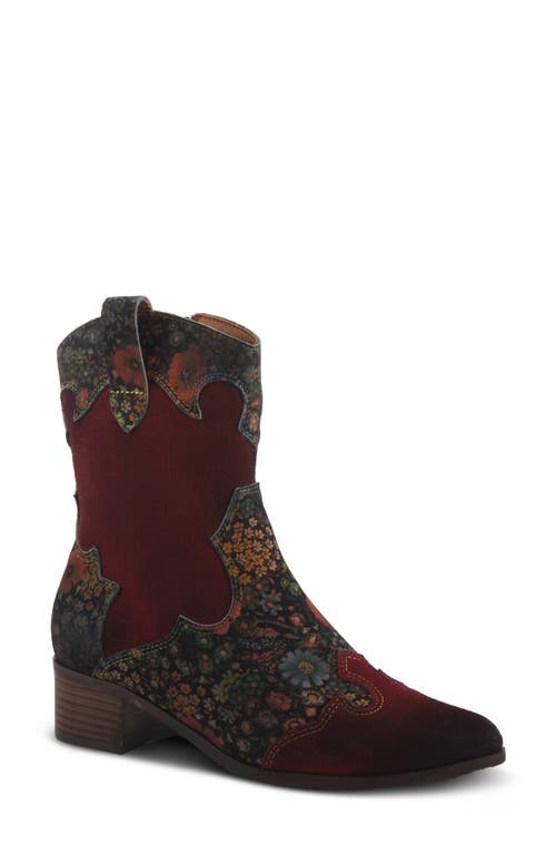 Shop L'artiste By Spring Step Ladyluck Bootie In Bordeaux Multi Suede