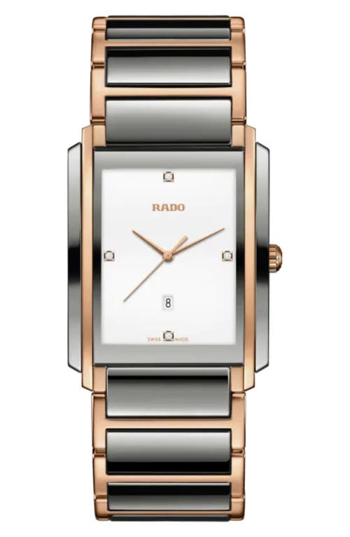 RADO Integral Diamond Ceramic Bracelet Watch, 31mm in Rose Gold at Nordstrom