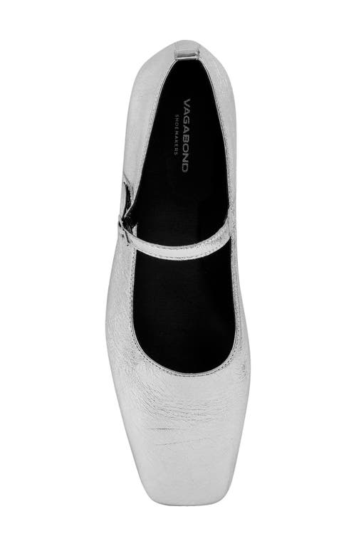 Vagabond Shoemakers Delia Mary Jane Flat In Silver