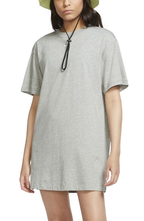 Nike Sportswear Essential T-Shirt Dress in Dark Grey Heather/white