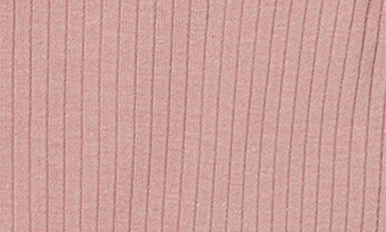 Mori Rib Fitted One-piece Short Pajamas In Ribbed Rose