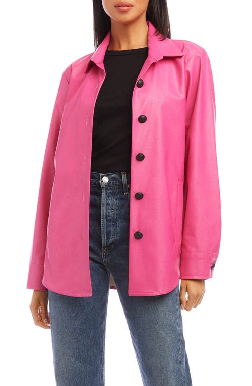 City Faux Leather Jacket in Hot Pink